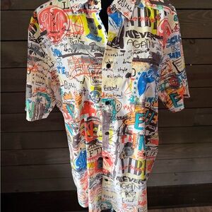LRG Men's Multicolor Graphic Button Shirt XLarge